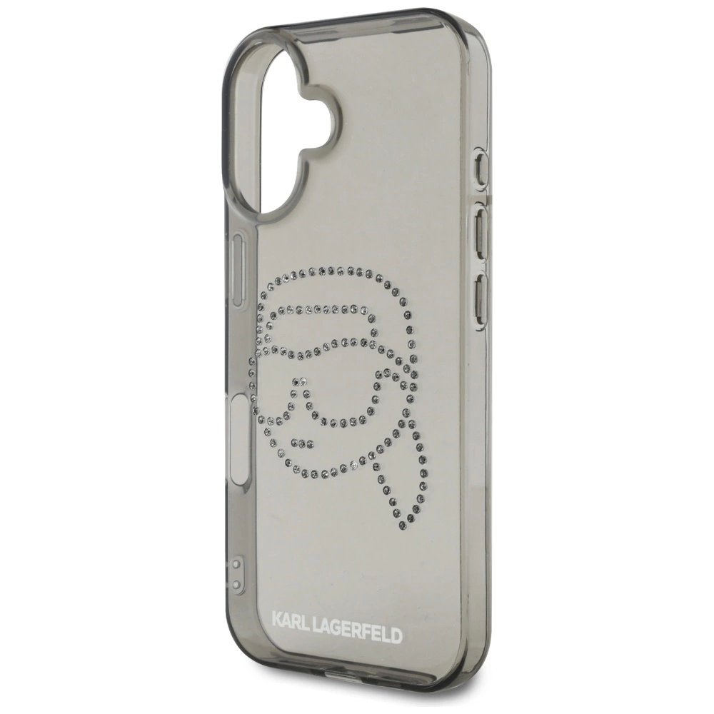 Karl Lagerfeld IML Rhinestones Karl Head Dėklas skirtas iPhone 16 Juodas 5