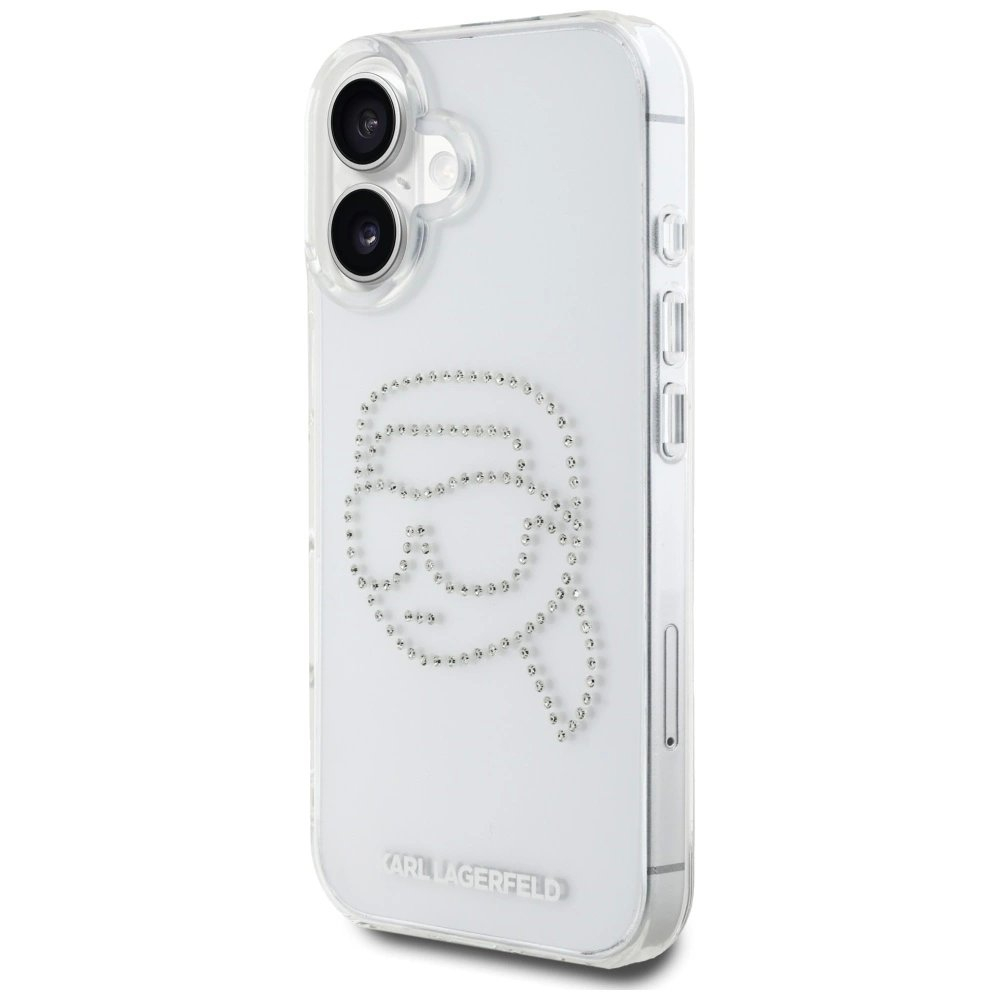 Karl Lagerfeld IML Rhinestones Karl Head Dėklas skirtas iPhone 16 Permatomas 1