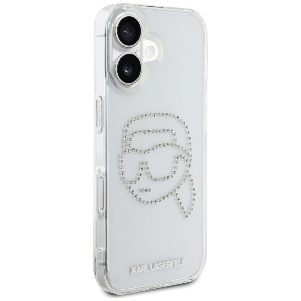 Karl Lagerfeld IML Rhinestones Karl Head Dėklas skirtas iPhone 16 Permatomas 3