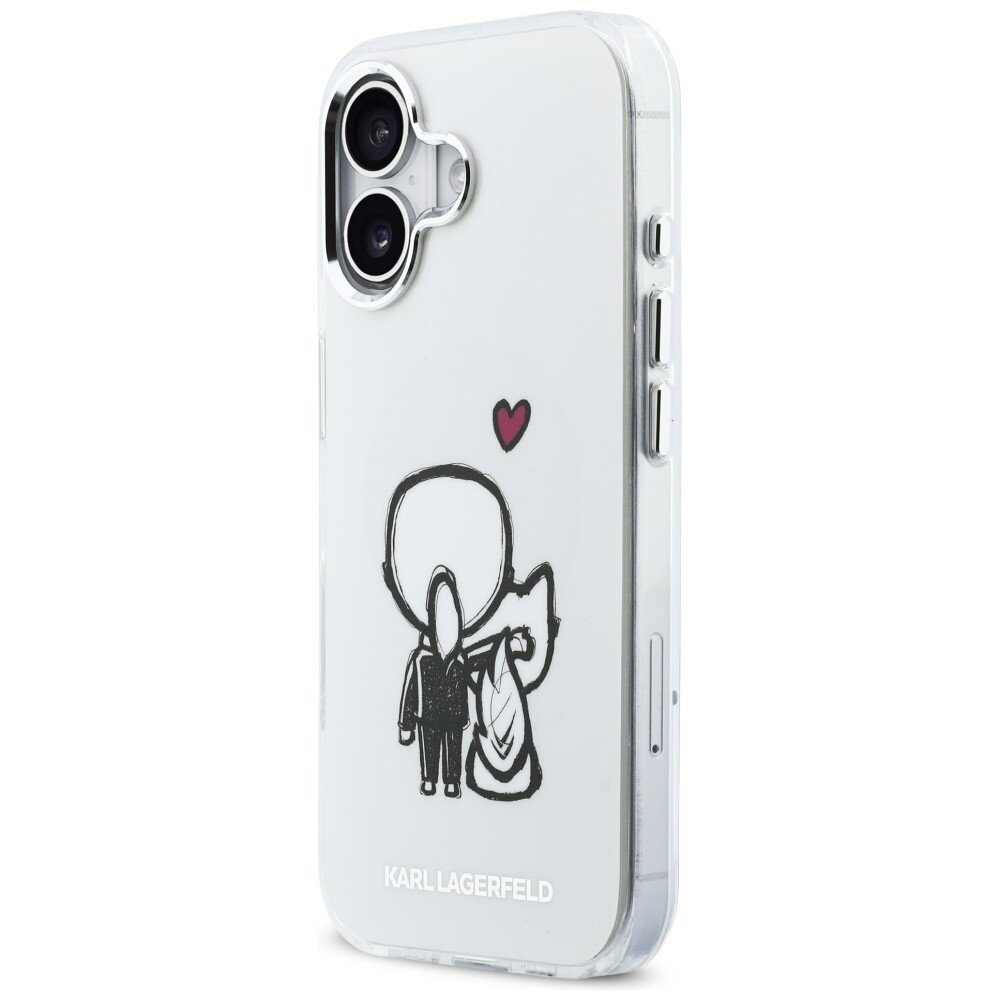 iPhone 17 Karl Lagerfeld Karl & Choupette Back MagSafe dėklas – skaidrus 1