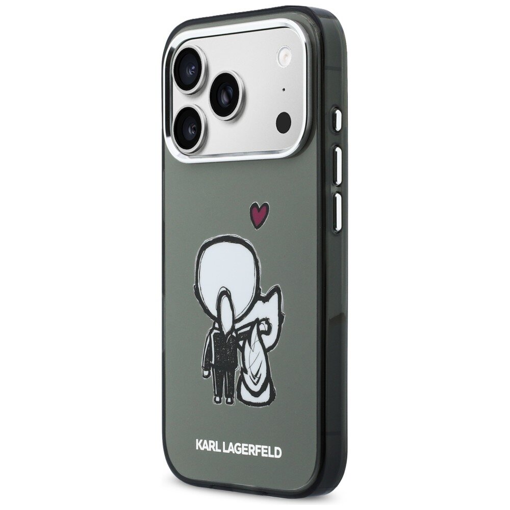 iPhone 17 Pro Karl Lagerfeld Karl & Choupette Back MagSafe dėklas – juodas 1