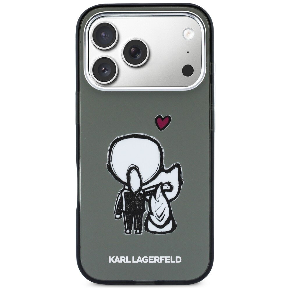 iPhone 17 Pro Max Karl Lagerfeld Karl & Choupette Back MagSafe dėklas – juodas 2