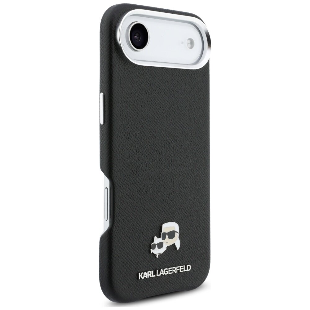 iPhone Air Karl Lagerfeld Karl & Choupette Head Pins Saffiano MagSafe dėklas – juodas 3