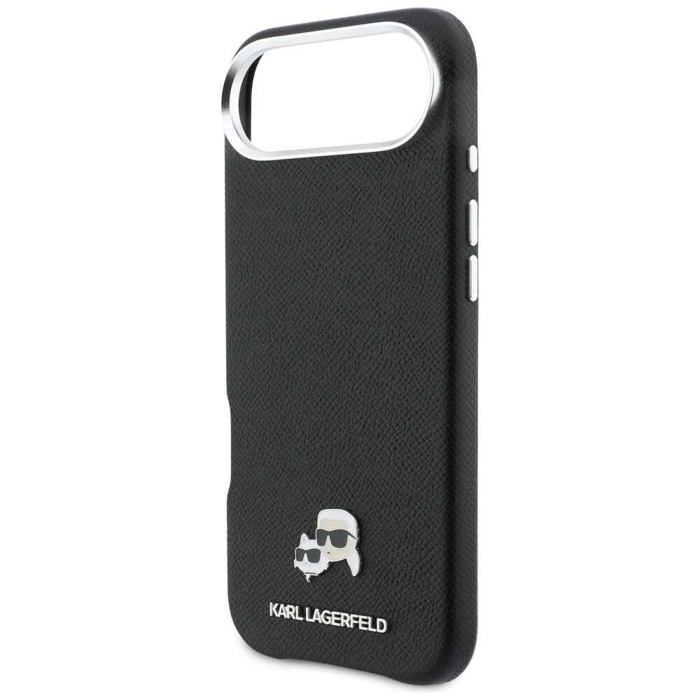 iPhone Air Karl Lagerfeld Karl & Choupette Head Pins Saffiano MagSafe dėklas – juodas 5