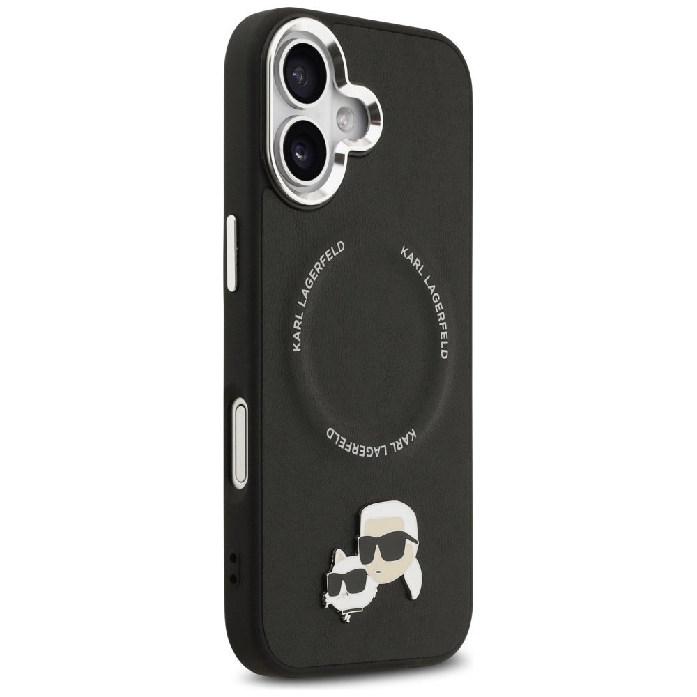 iPhone 17 Karl Lagerfeld Karl & Choupette Pins MagSafe dėklas – juodas 3