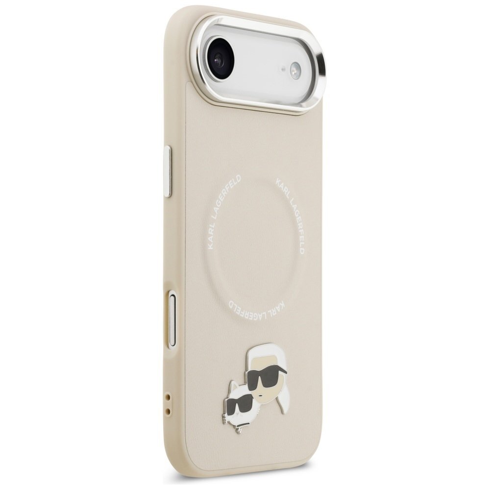 iPhone Air Karl Lagerfeld Karl & Choupette Pins MagSafe dėklas – smėlinis 3