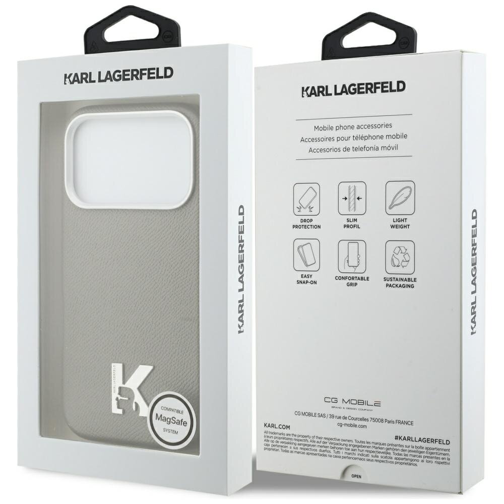 iPhone 17 Pro Karl Lagerfeld Karl Head Logo MagSafe dėklas – pilkas 7