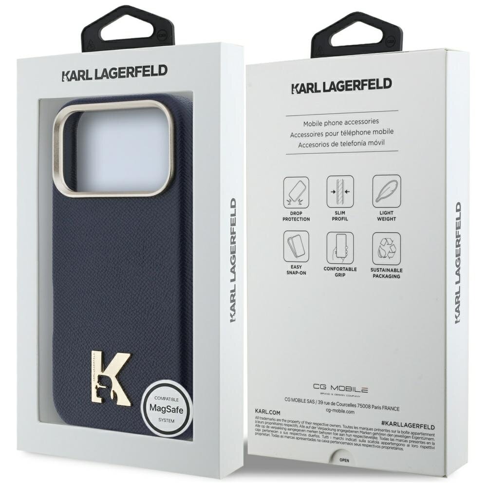 iPhone 17 Pro Max Karl Lagerfeld Karl Head Logo MagSafe dėklas – mėlynas 7