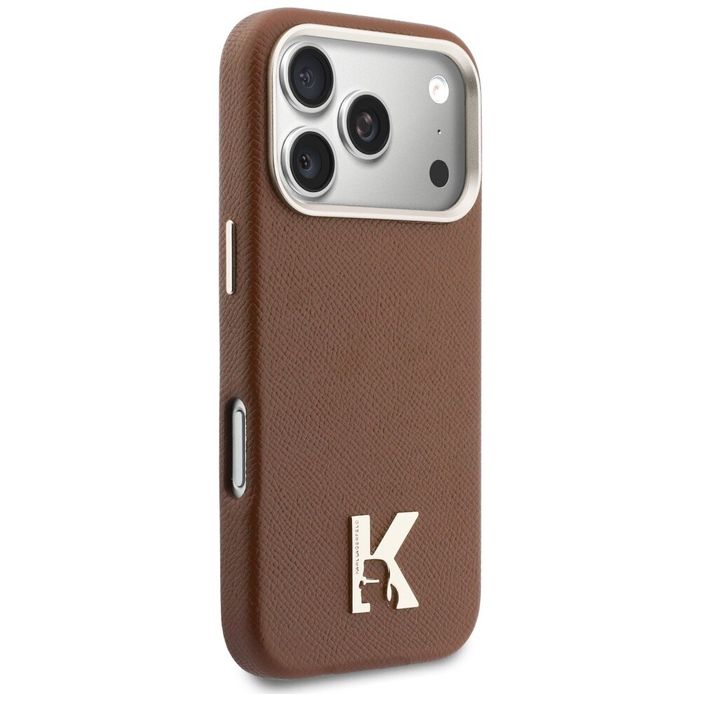 iPhone 17 Pro Max Karl Lagerfeld Karl Head Logo MagSafe dėklas – rudas 3