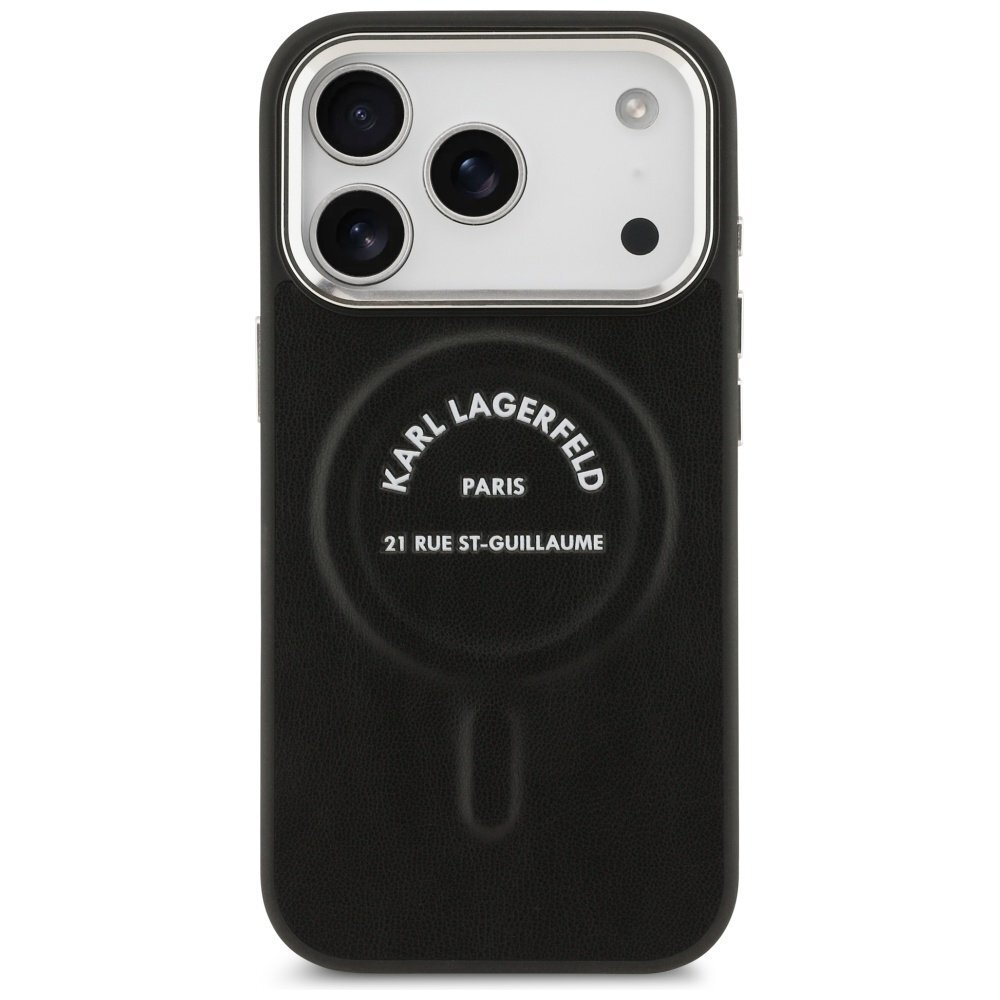 iPhone 17 Pro Max Karl Lagerfeld Karl RSG Logo MagSafe dėklas – juodas 2