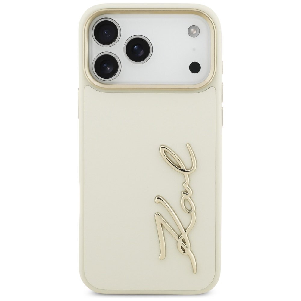 iPhone 17 Pro Max Karl Lagerfeld Karl Script Logo dėklas – smėlinis 2