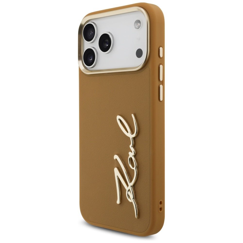 iPhone 17 Pro Max Karl Lagerfeld Karl Script Logo dėklas – rudas 1