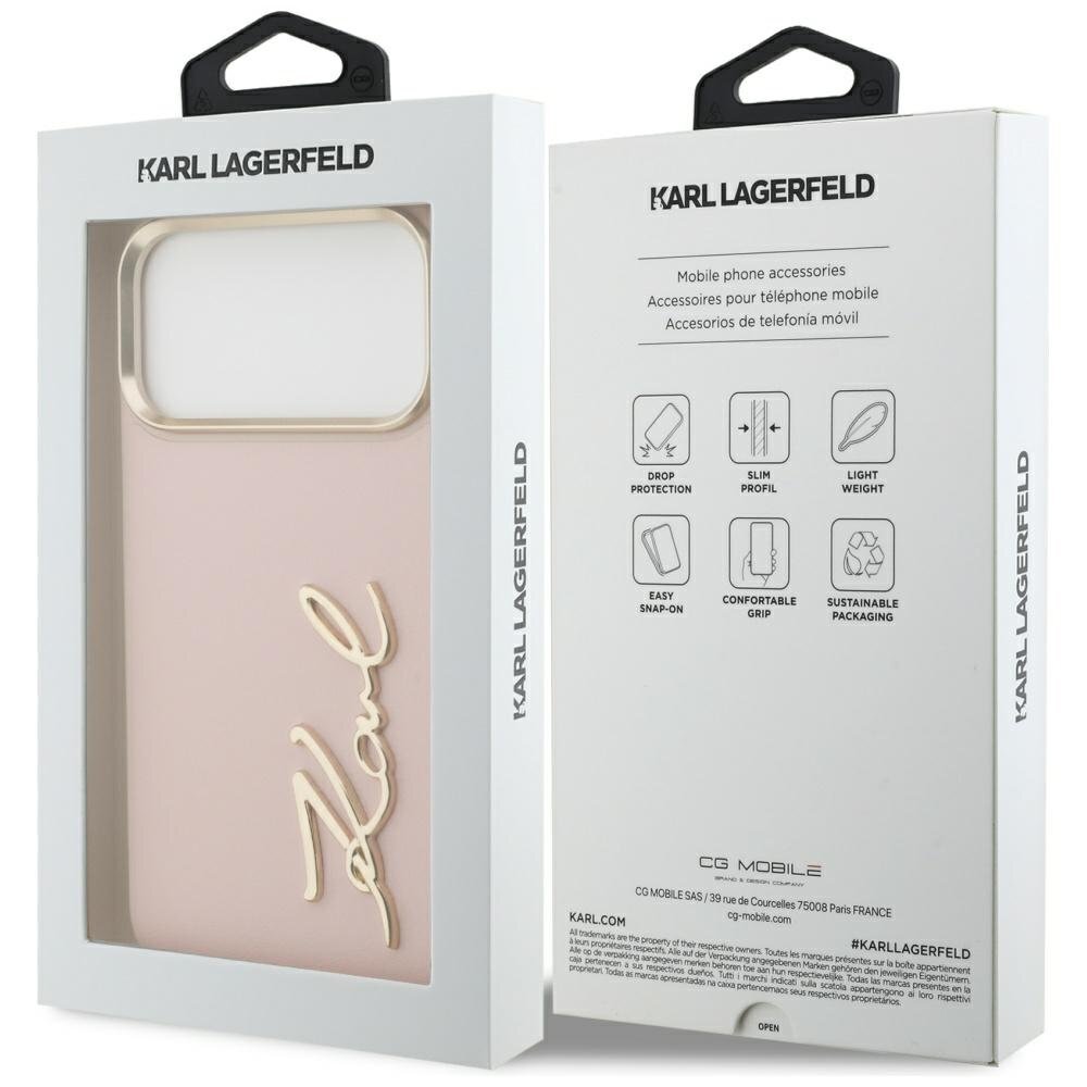 iPhone 17 Pro Max Karl Lagerfeld Karl Script Logo dėklas – rožinis 7