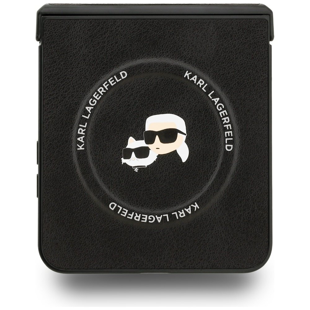 Samsung Galaxy Z Flip7 Karl Lagerfeld Karl & Choupette Pins MagSafe dėklas – juodas 4