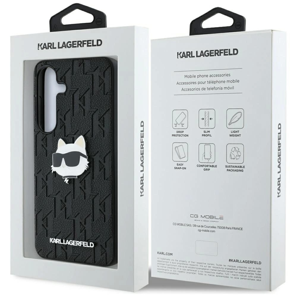 Karl Lagerfeld Leather Monogram Pin Logo Choupette Head Samsung Galaxy S25 Dėklas Juodas 7 Karl Lagerfeld Leather Monogram Pin Logo Choupette Head Samsung Galaxy S25 Dėklas Juodas 7