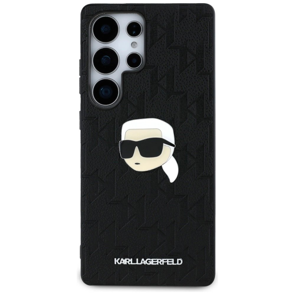 Karl Lagerfeld Leather Monogram Pin Logo Karl Head Samsung Galaxy S25 Ultra Dėklas Juodas 2 Karl Lagerfeld Leather Monogram Pin Logo Karl Head Samsung Galaxy S25 Ultra Dėklas Juodas 2