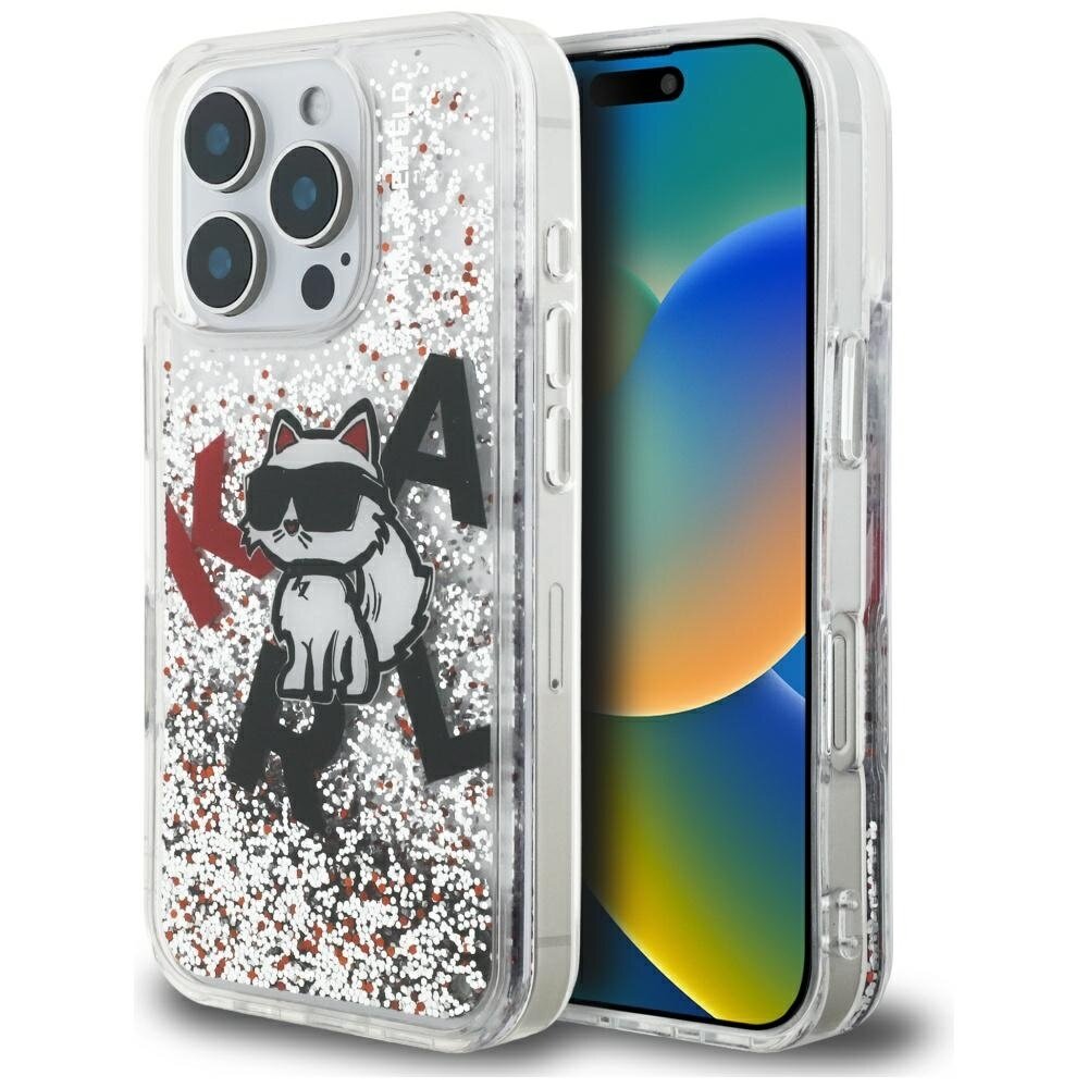 iPhone 16 Pro Karl Lagerfeld Liquid Glitter Choupette Logo dėklas – skaidrus iPhone 16 Pro Karl Lagerfeld Liquid Glitter Choupette Logo dėklas – skaidrus