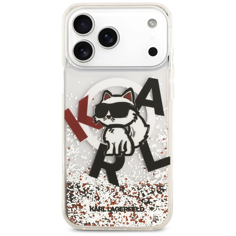 iPhone 17 Pro Max dėklas Karl Lagerfeld Liquid Glitter Choupette Logo, MagSafe – skaidrus 2 iPhone 17 Pro Max dėklas Karl Lagerfeld Liquid Glitter Choupette Logo, MagSafe – skaidrus 2