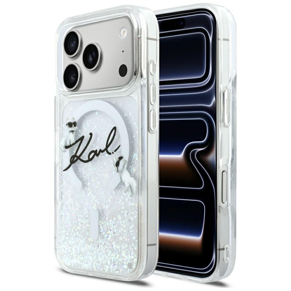 iPhone 17 Pro Karl Lagerfeld Liquid Glitter Karl Script Logo MagSafe dėklas – skaidrus iPhone 17 Pro Karl Lagerfeld Liquid Glitter Karl Script Logo MagSafe dėklas – skaidrus