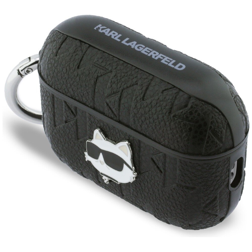 AirPods Pro 3 Karl Lagerfeld Monogram Choupette Head dėklas – juodas 2
