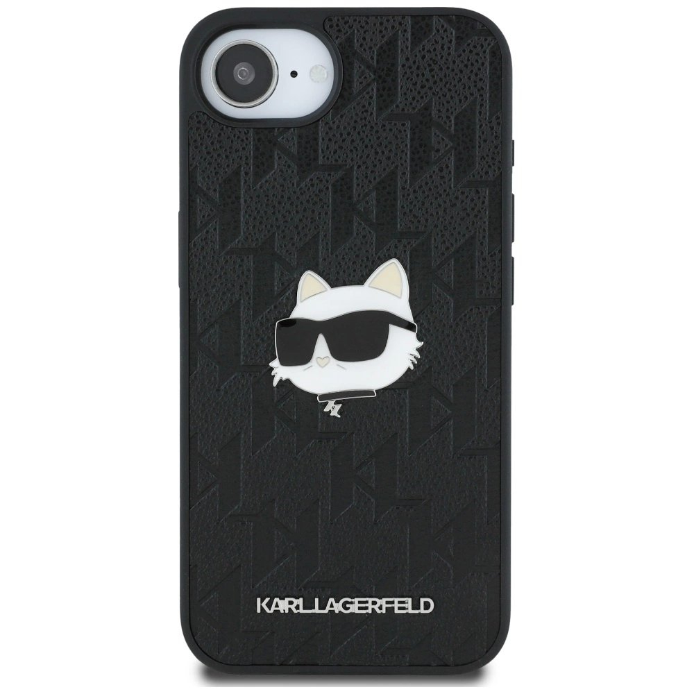 iPhone 16e – Karl Lagerfeld Monogram Choupette Head Pin dėklas - Juodas 2