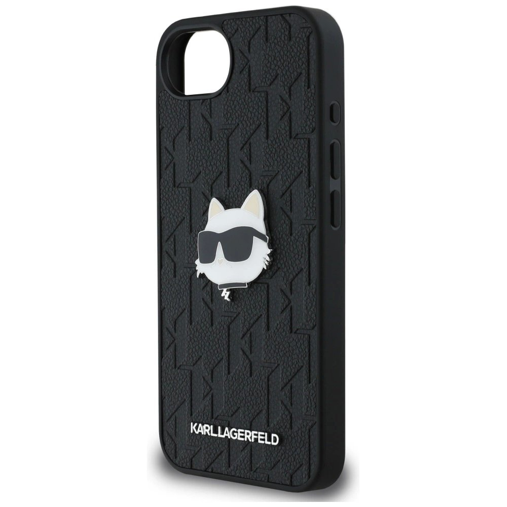 iPhone 16e – Karl Lagerfeld Monogram Choupette Head Pin dėklas - Juodas 5