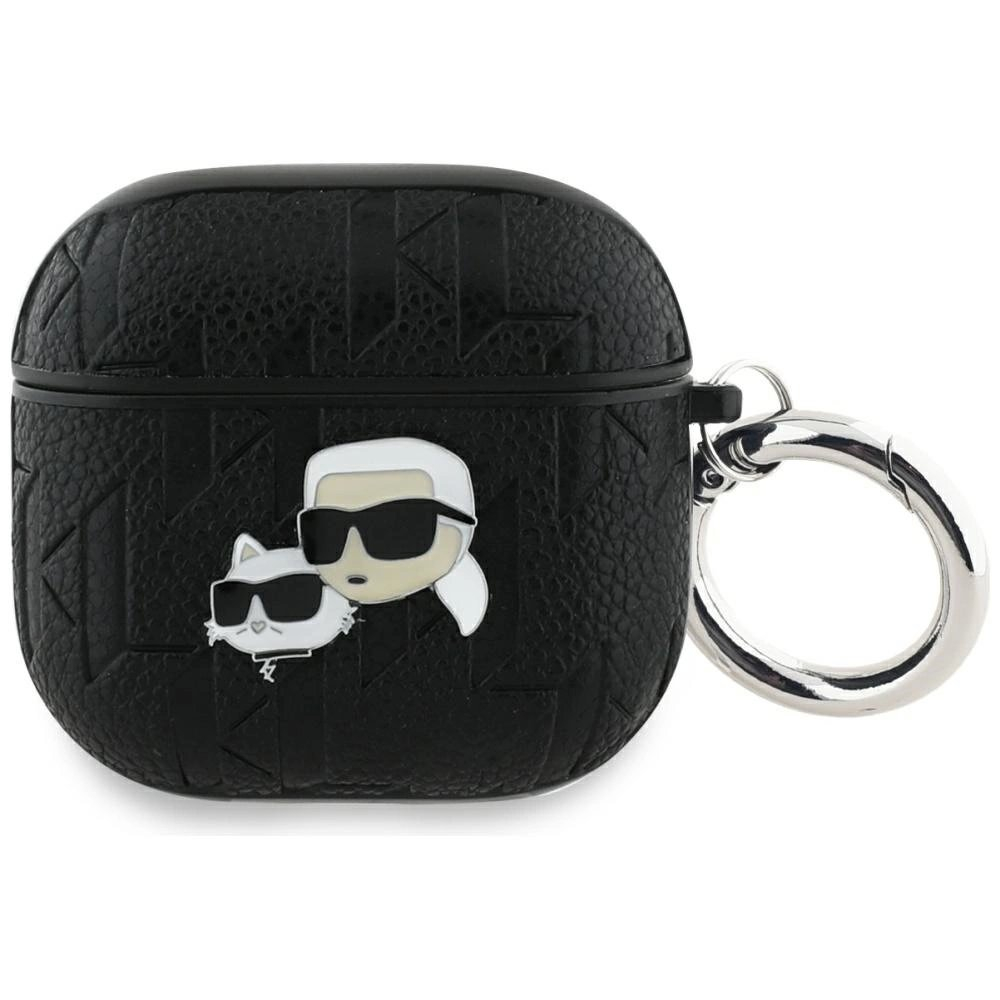 Karl Lagerfeld Monogram Karl & Choupette Head Dėklas skirtas AirPods 4 - Juodas Karl Lagerfeld Monogram Karl & Choupette Head Dėklas skirtas AirPods 4 - Juodas