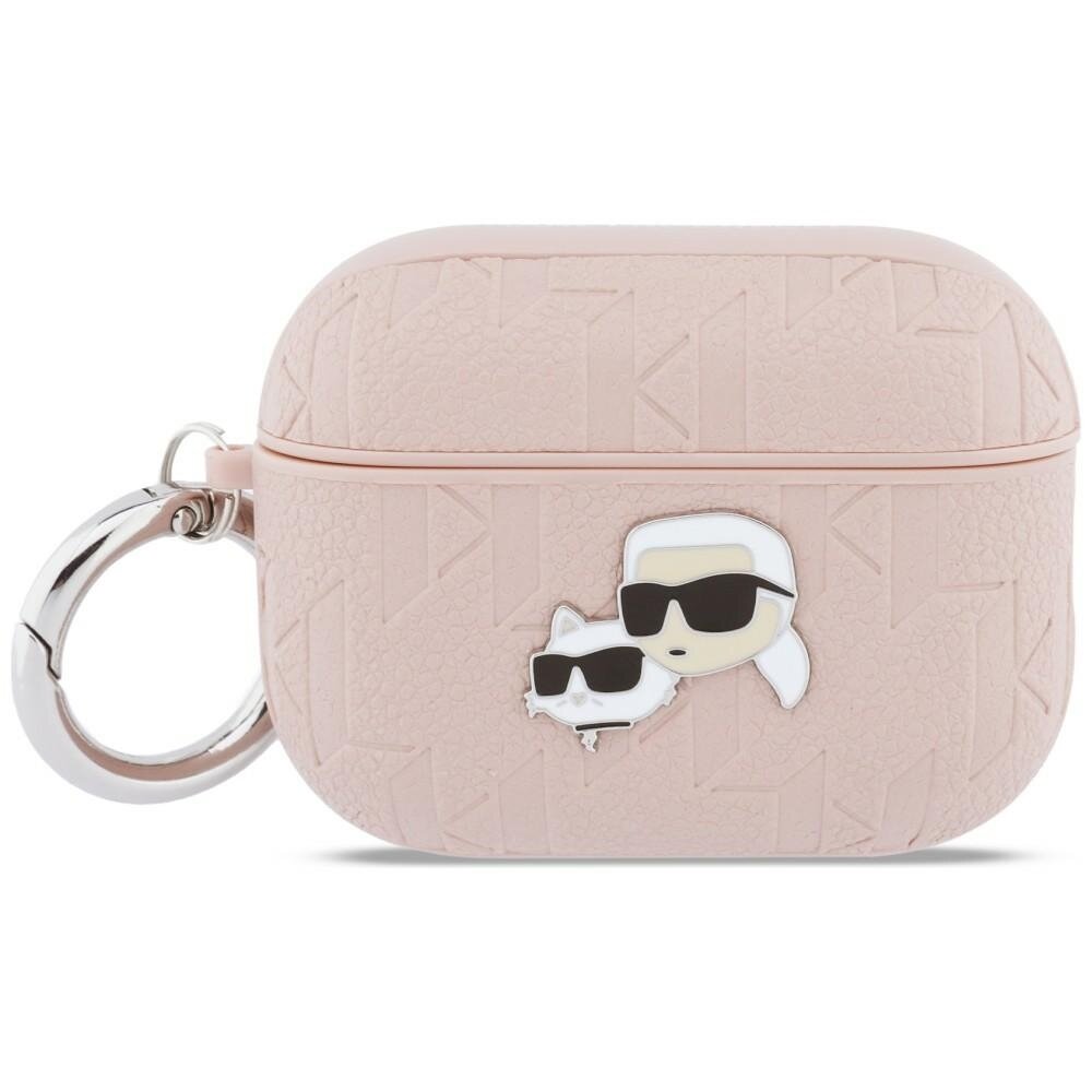 AirPods Pro 3 Karl Lagerfeld Monogram Karl & Choupette Head dėklas – rožinis