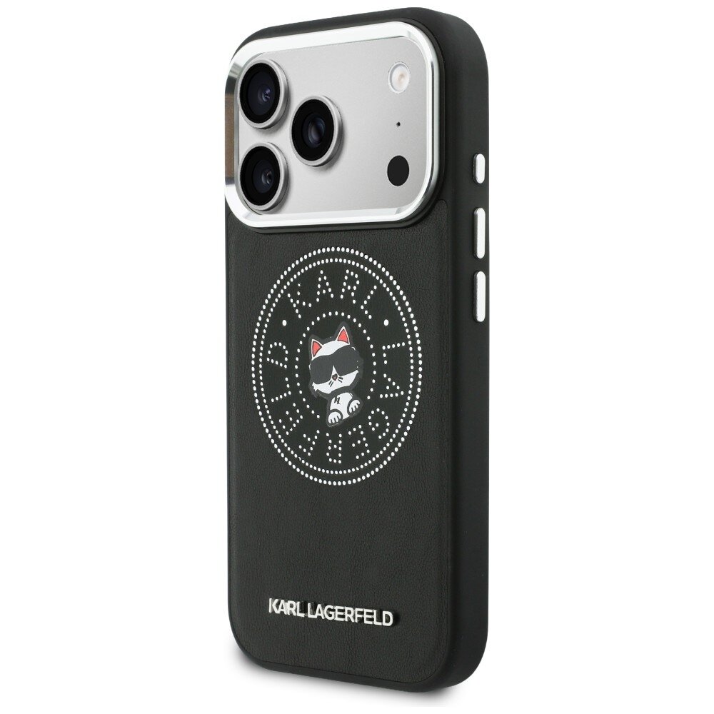 iPhone 17 Pro Max Karl Lagerfeld Point & Choupette Sketch MagSafe dėklas – juodas 1