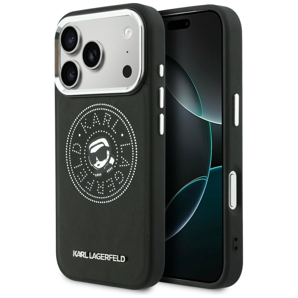 iPhone 17 Pro Karl Lagerfeld Point & Karl Sketch MagSafe dėklas – juodas iPhone 17 Pro Karl Lagerfeld Point & Karl Sketch MagSafe dėklas – juodas