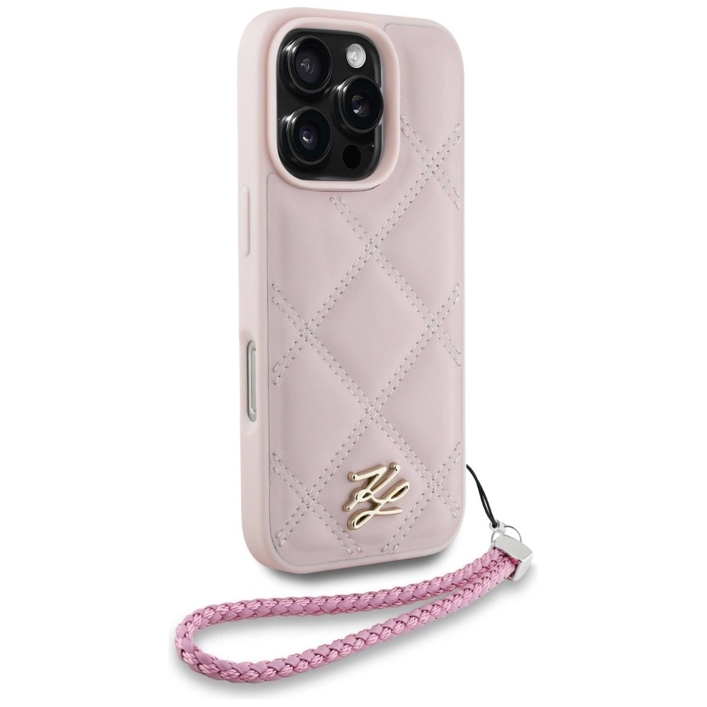 iPhone 16 Pro Max – Karl Lagerfeld Quilted Initial Logo & Chain Strap dėklas - Rožinis 2 iPhone 16 Pro Max – Karl Lagerfeld Quilted Initial Logo & Chain Strap dėklas - Rožinis 2