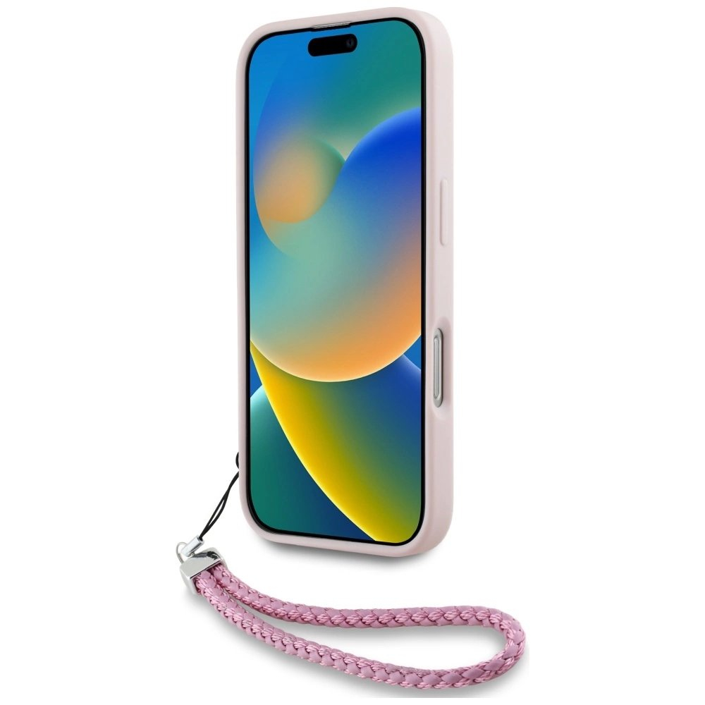 iPhone 16 Pro Max – Karl Lagerfeld Quilted Initial Logo & Chain Strap dėklas - Rožinis 3