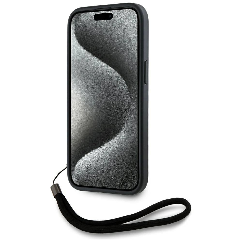 iPhone 15 Karl Lagerfeld Saffiano Athleisure Stripes Cord dėklas - raudonas 3