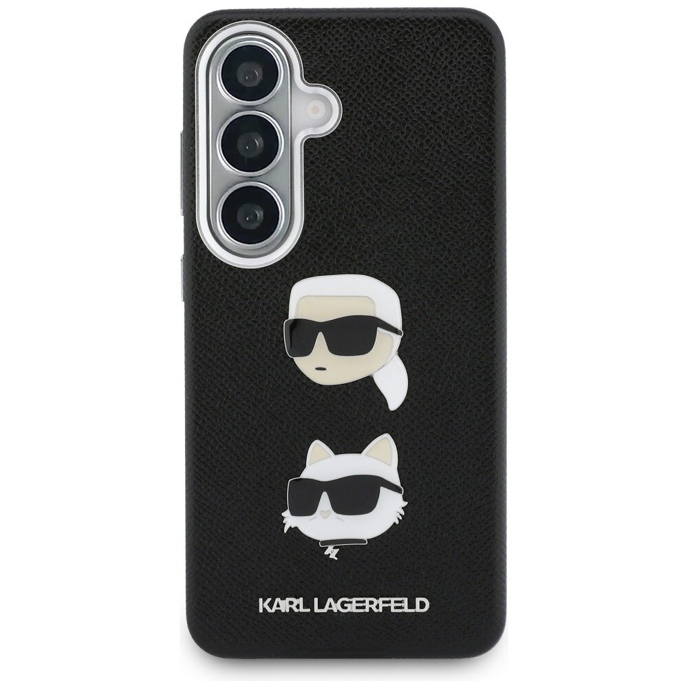 Samsung Galaxy S26 Karl Lagerfeld Saffiano Double Heads Metal dėklas – juodas 2