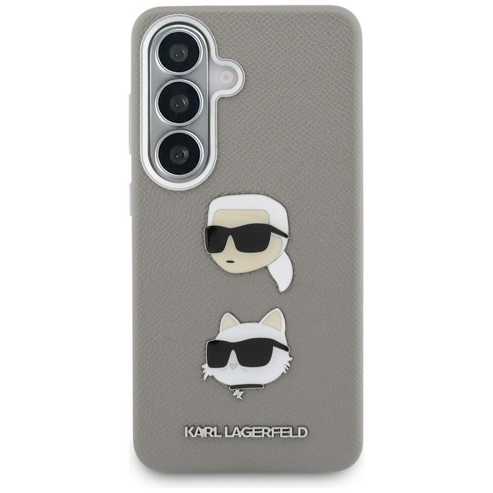 Samsung Galaxy S26 Karl Lagerfeld Saffiano Double Heads Metal dėklas – sidabrinis 2