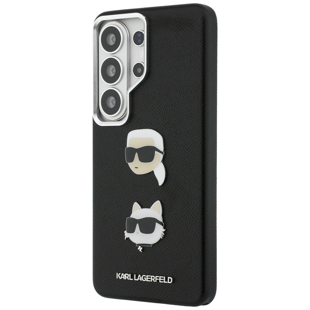 Samsung Galaxy S26 Ultra Karl Lagerfeld Saffiano Double Heads Metal dėklas – juodas 1