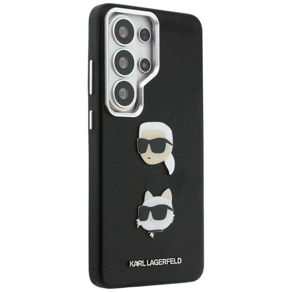 Samsung Galaxy S26 Ultra Karl Lagerfeld Saffiano Double Heads Metal dėklas – juodas 3 Samsung Galaxy S26 Ultra Karl Lagerfeld Saffiano Double Heads Metal dėklas – juodas 3