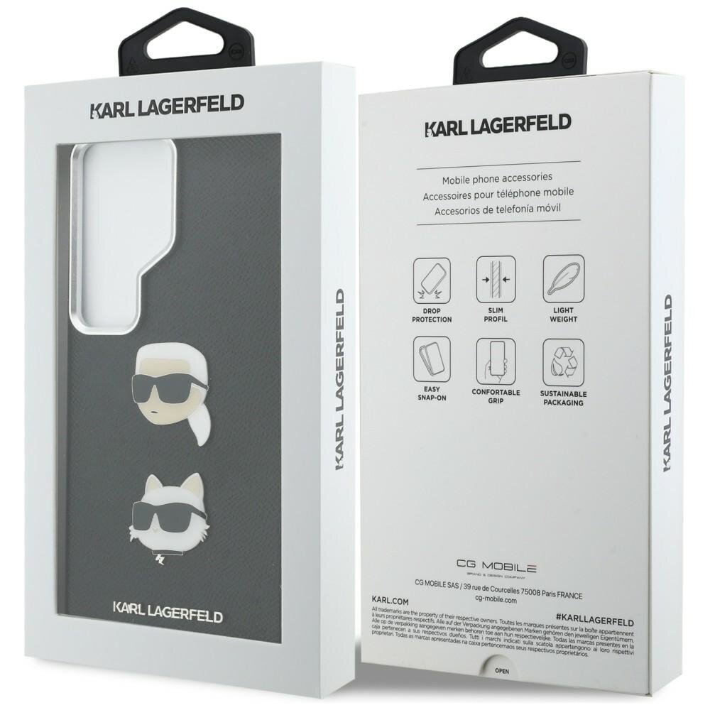 Samsung Galaxy S26 Ultra Karl Lagerfeld Saffiano Double Heads Metal dėklas – juodas 7