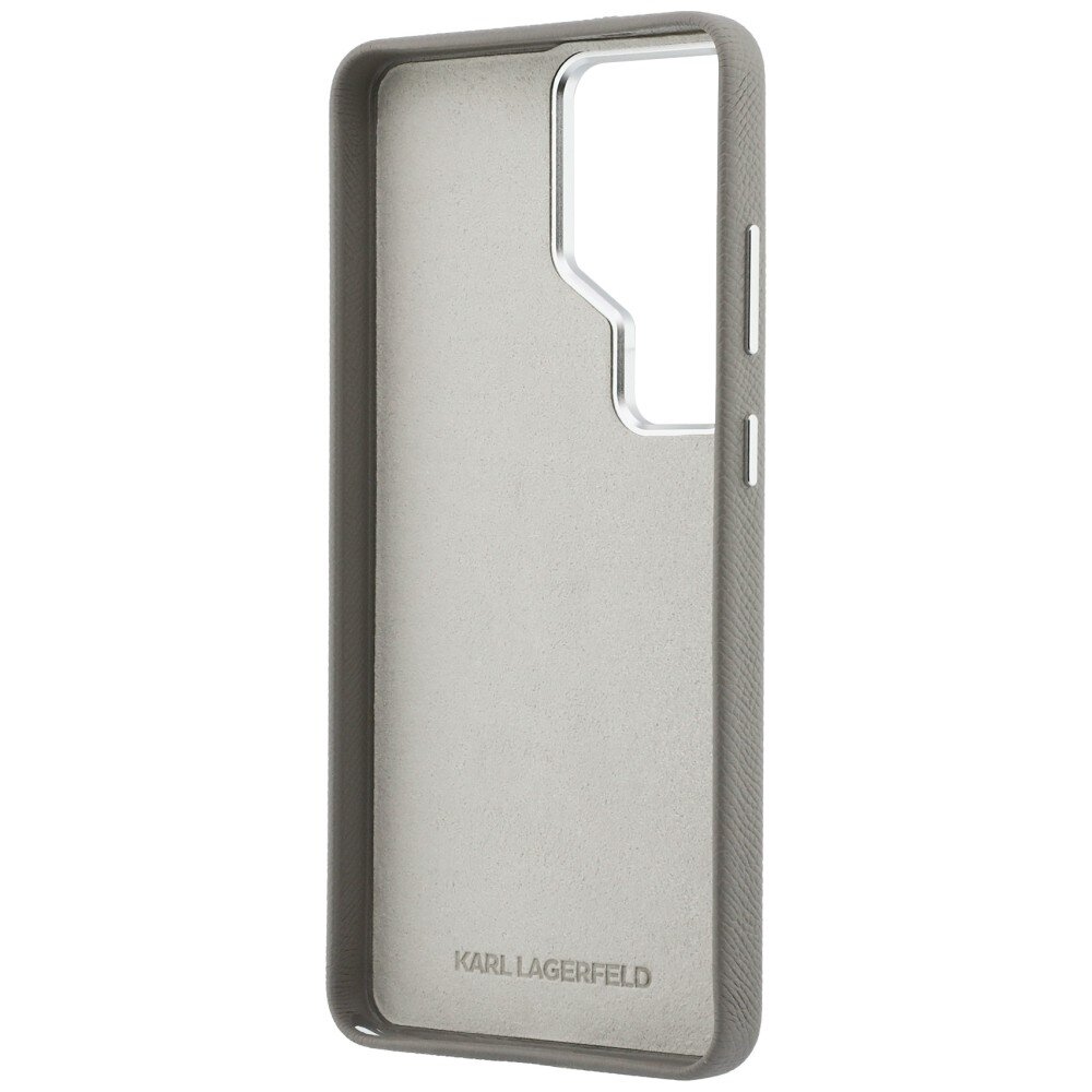 Samsung Galaxy S26 Ultra Karl Lagerfeld Saffiano Double Heads Metal dėklas – sidabrinis 6