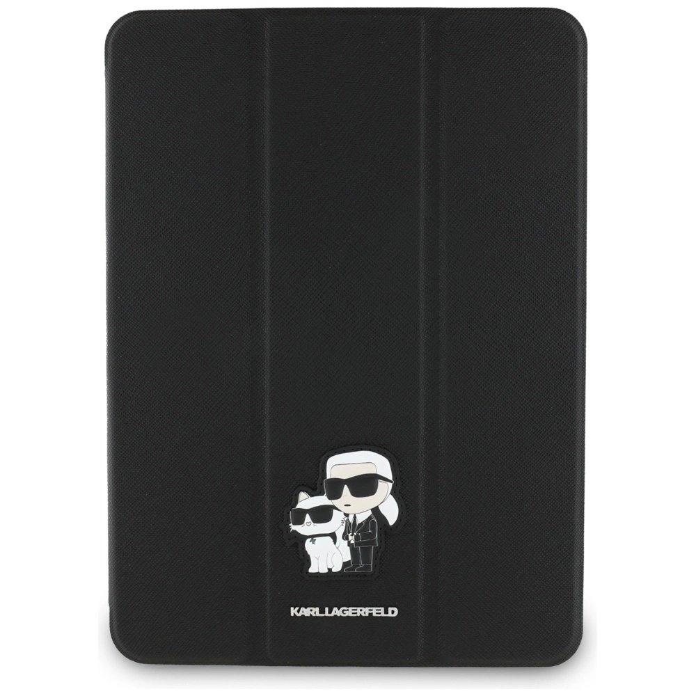 Karl Lagerfeld Saffiano Magnetinis Karl & Choupette iPad Air 11" 2024 Book Cover Dėklas - Juodas 1