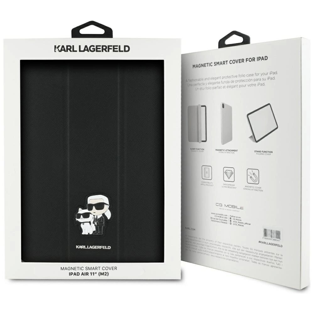 Karl Lagerfeld Saffiano Magnetinis Karl & Choupette iPad Air 11" 2024 Book Cover Dėklas - Juodas 7 Karl Lagerfeld Saffiano Magnetinis Karl & Choupette iPad Air 11" 2024 Book Cover Dėklas - Juodas 7