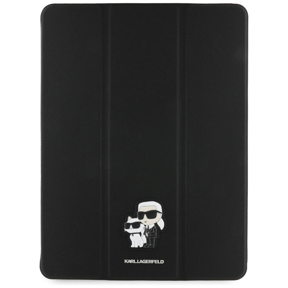 Karl Lagerfeld Saffiano Magnetinis Karl & Choupette iPad Pro 13&quot; 2024 Book Cover Dėklas - Juodas 1