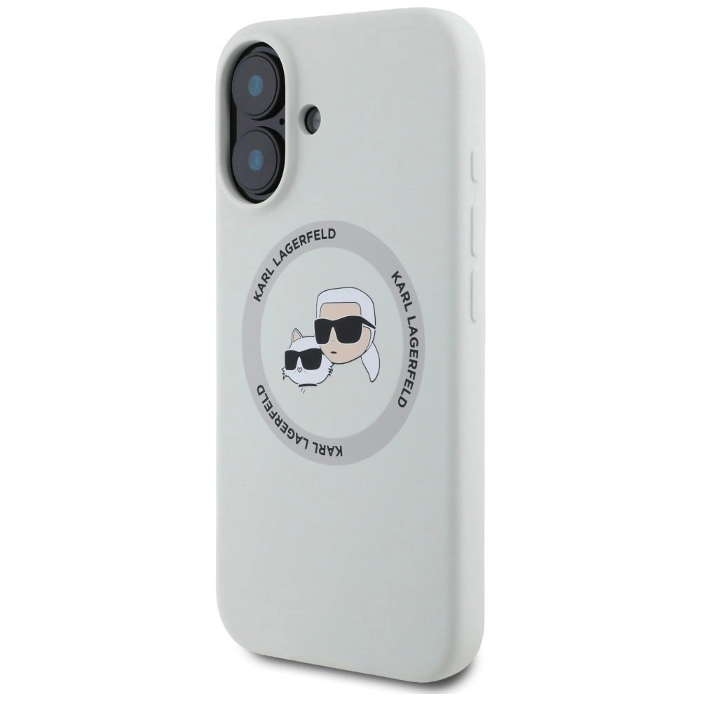 Karl Lagerfeld Silikoninis Double Heads And Circle MagSafe Dėklas skirtas iPhone 16 beige 1 Karl Lagerfeld Silikoninis Double Heads And Circle MagSafe Dėklas skirtas iPhone 16 beige 1
