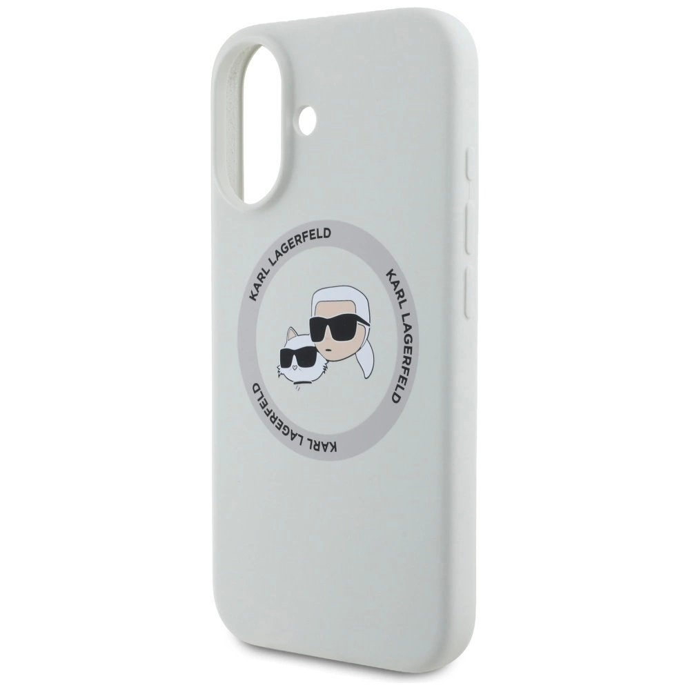 Karl Lagerfeld Silikoninis Double Heads And Circle MagSafe Dėklas skirtas iPhone 16 beige 5