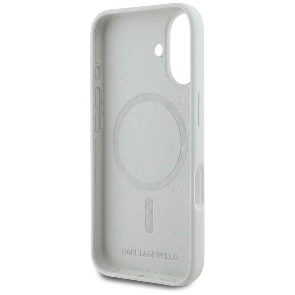 Karl Lagerfeld Silikoninis Double Heads And Circle MagSafe Dėklas skirtas iPhone 16 beige 6