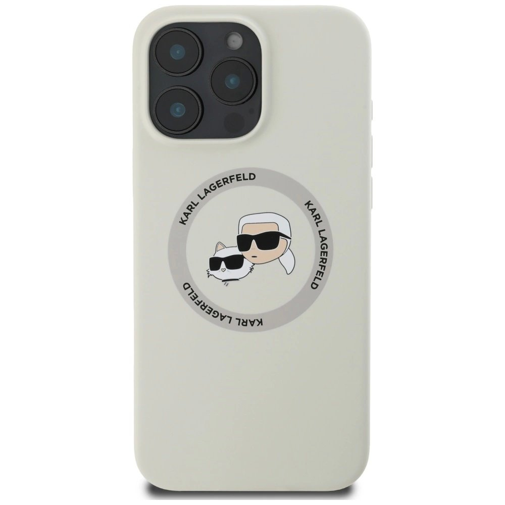 Karl Lagerfeld Silikoninis Double Heads And Circle MagSafe Dėklas skirtas iPhone 16 Pro Beige 2 Karl Lagerfeld Silikoninis Double Heads And Circle MagSafe Dėklas skirtas iPhone 16 Pro Beige 2