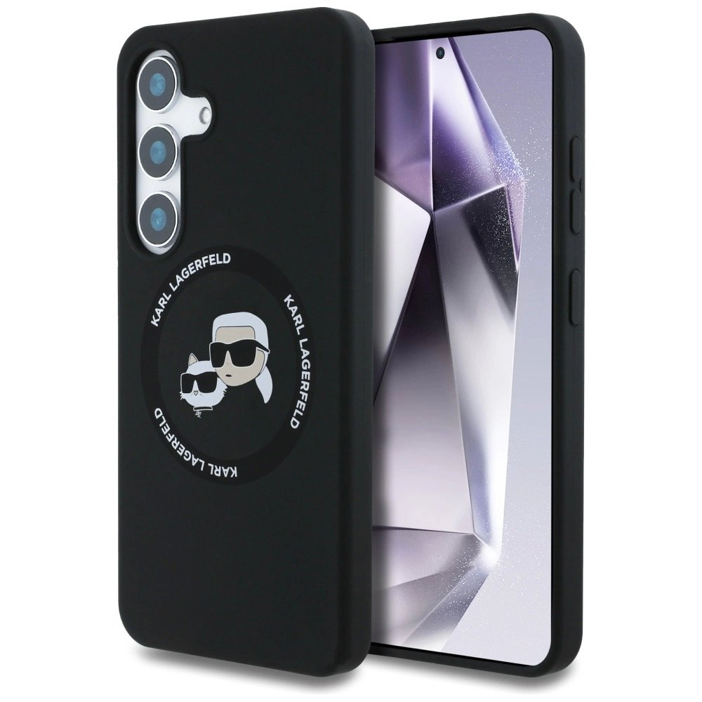 Karl Lagerfeld Silicone Double Heads And Circle MagSafe Samsung Galaxy S25 Plus Dėklas Juodas Karl Lagerfeld Silicone Double Heads And Circle MagSafe Samsung Galaxy S25 Plus Dėklas Juodas