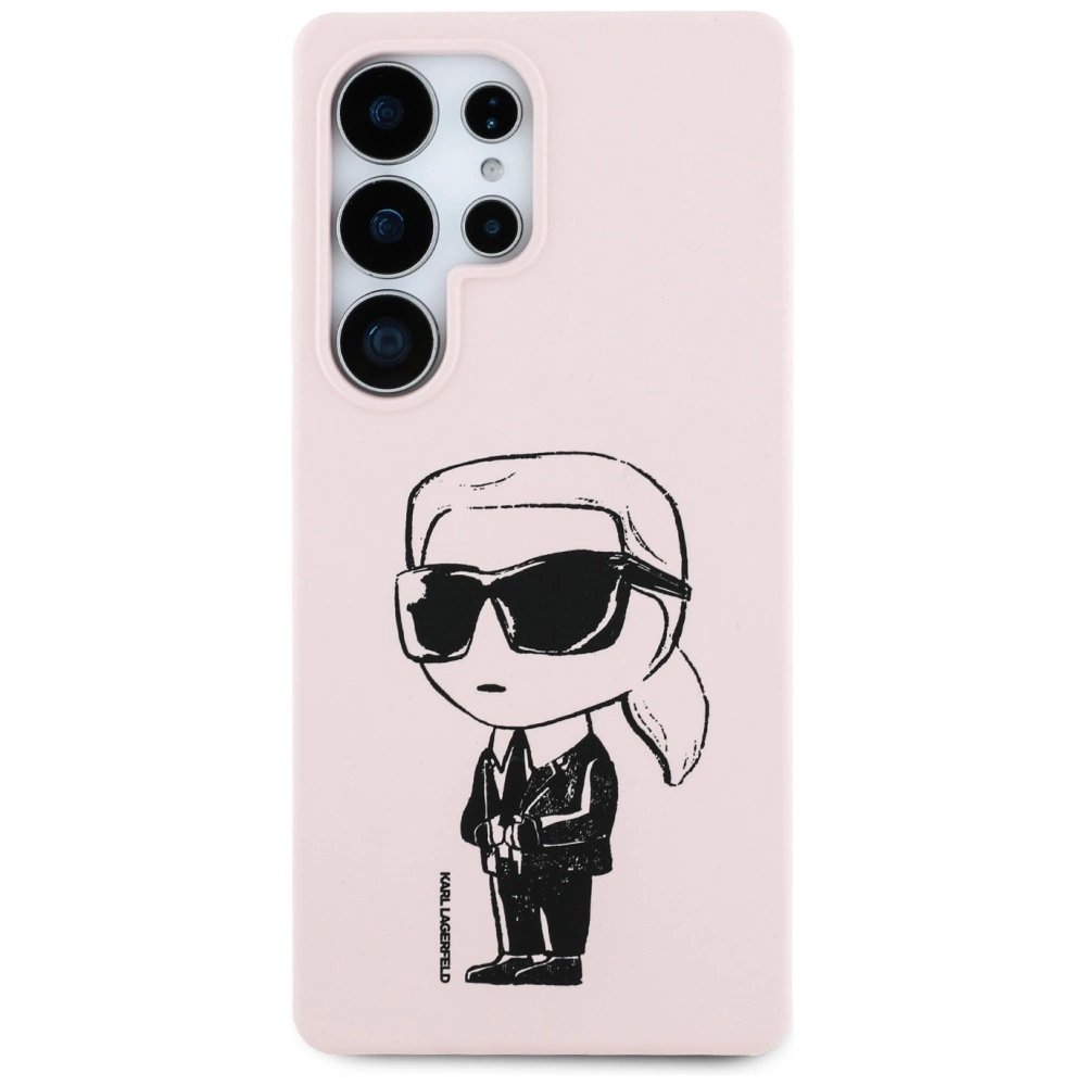 Karl Lagerfeld Silikoninis Graffiti Ikonik Printed Logo MagSafe Dėklas skirtas Samsung Galaxy S25 Ultra - Rožinis 2