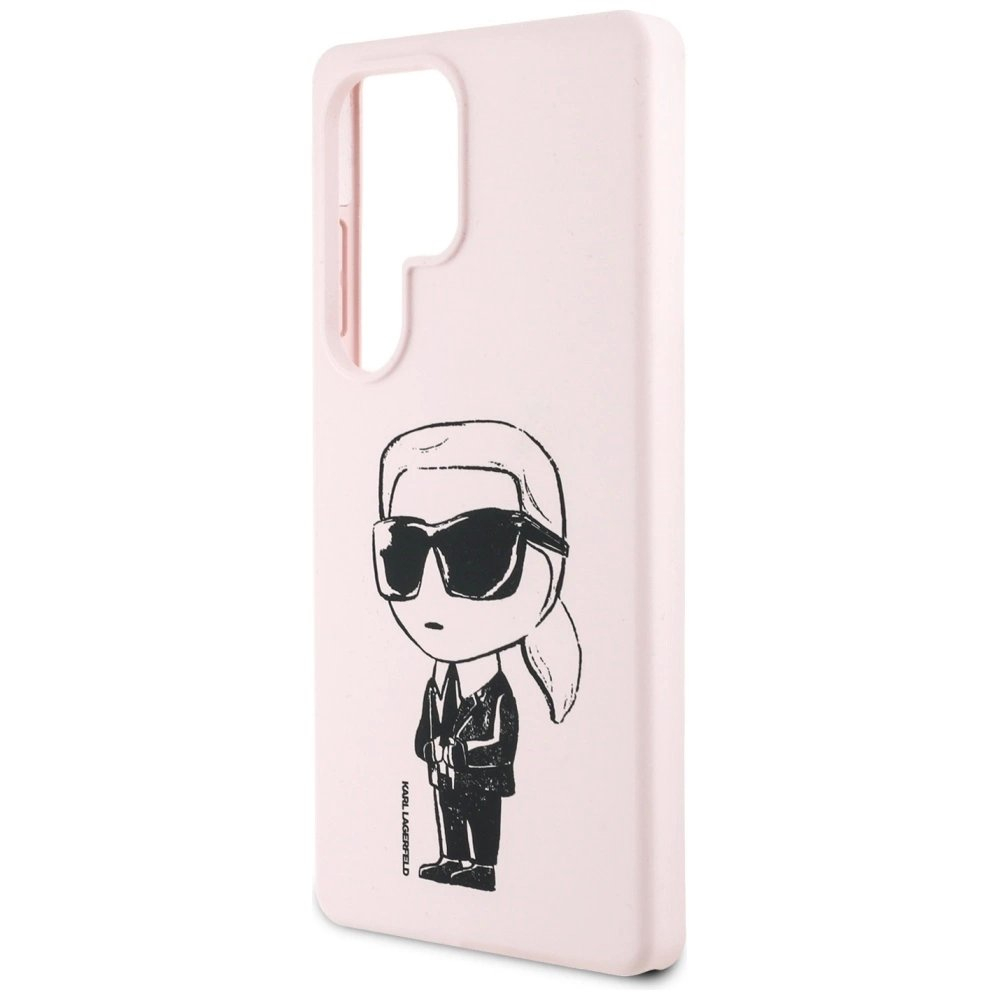 Karl Lagerfeld Silikoninis Graffiti Ikonik Printed Logo MagSafe Dėklas skirtas Samsung Galaxy S25 Ultra - Rožinis 5