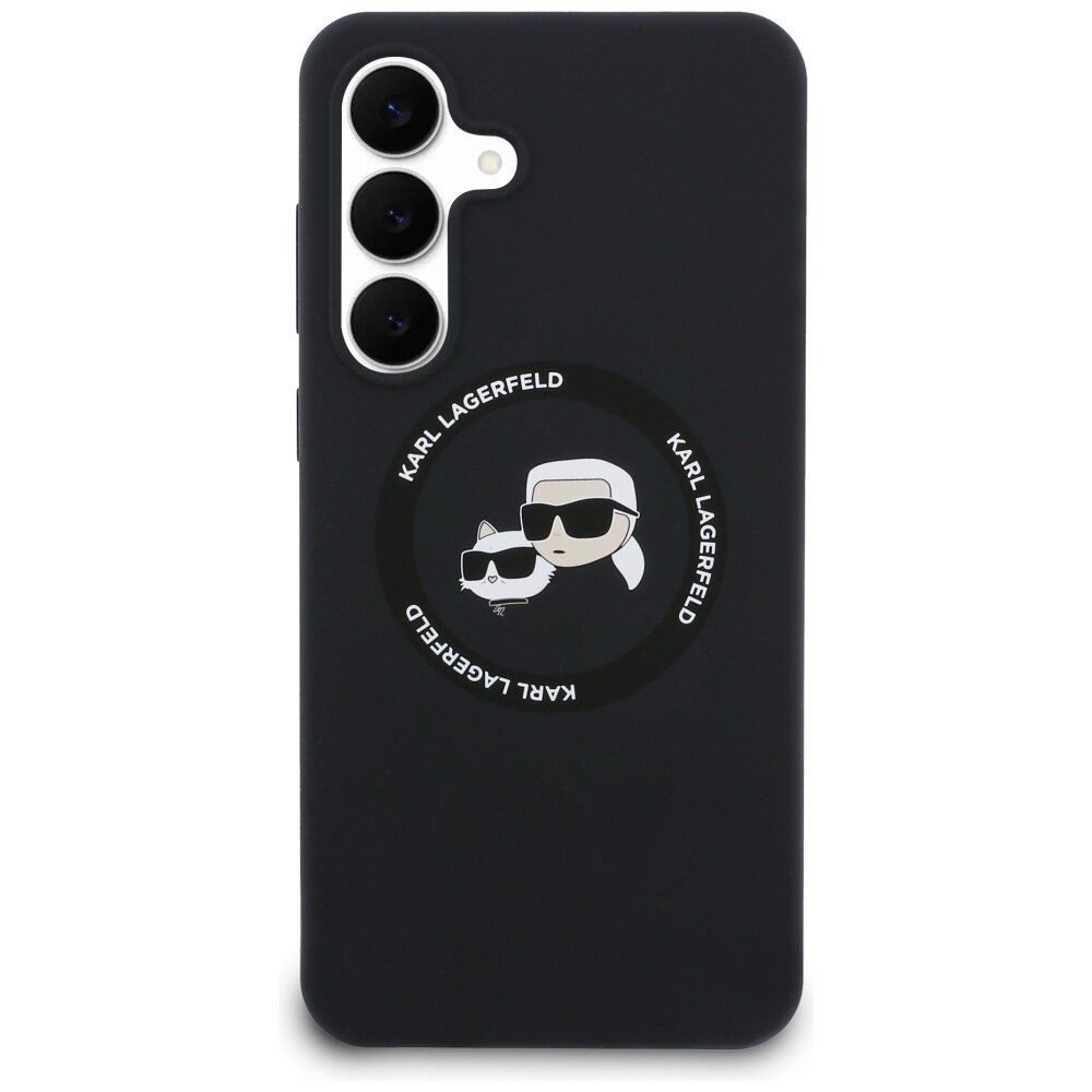 Samsung Galaxy S25 FE Karl Lagerfeld silikoninis Karl & Choupette Heads MagSafe dėklas – juodas 2 Samsung Galaxy S25 FE Karl Lagerfeld silikoninis Karl & Choupette Heads MagSafe dėklas – juodas 2